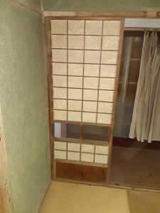 障子貼替工事　床補修工事